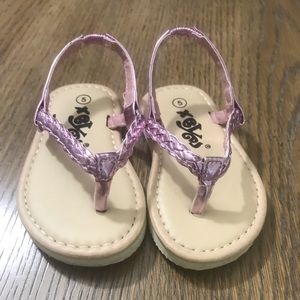 Metallic Pink Toddler Flip Flops